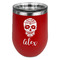 Sugar Skulls & Flowers Stemless Stainless Steel Wine Tumbler - Red - Single Sided (Personalized)