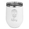 Sugar Skulls & Flowers Stainless Wine Tumblers - White - Double Sided - Front