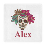 Sugar Skulls & Flowers Decorative Paper Napkins (Personalized)
