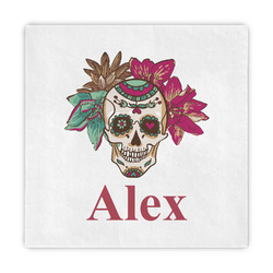 Sugar Skulls & Flowers Decorative Paper Napkins (Personalized)