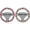 Sugar Skulls & Flowers Steering Wheel Cover- Front and Back