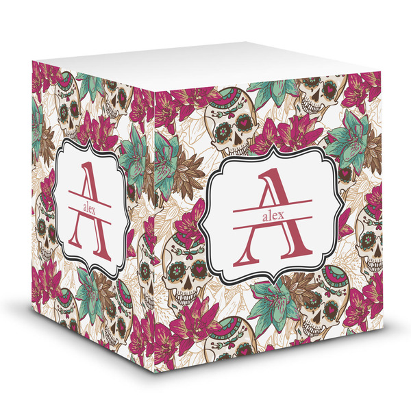 Custom Sugar Skulls & Flowers Sticky Note Cube (Personalized)