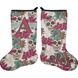 Sugar Skulls & Flowers Holiday Stocking - Double-Sided - Neoprene (Personalized)