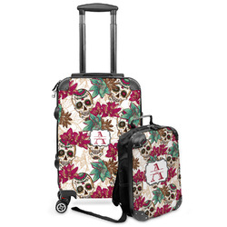 Sugar Skulls & Flowers Kids 2-Piece Luggage Set - Suitcase & Backpack (Personalized)