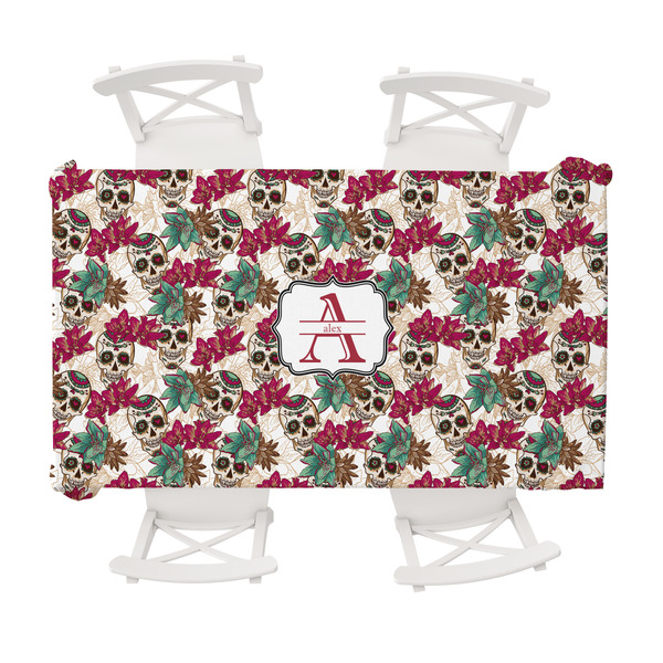 Custom Sugar Skulls & Flowers Tablecloth - 58"x102" (Personalized)