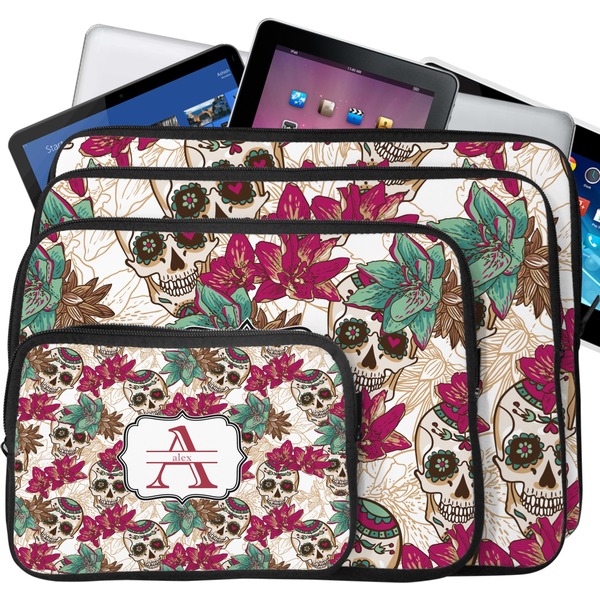 Sugar Skulls & Flowers Tablet & Laptop Case Sizes