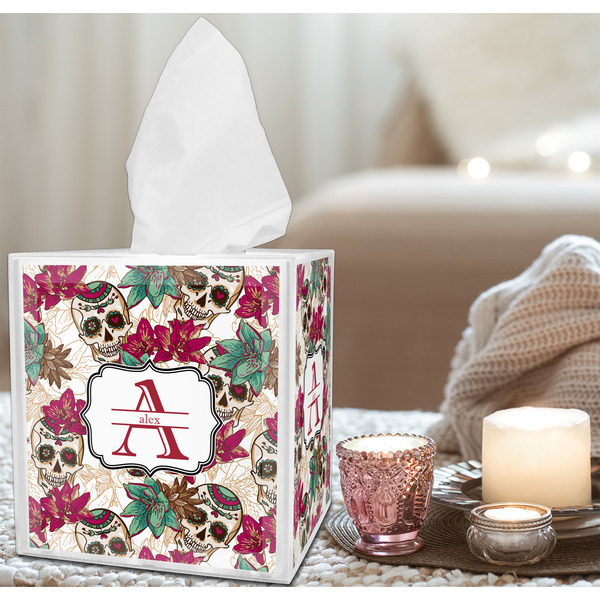 Sugar Skulls & Flowers Tissue Box - LIFESTYLE