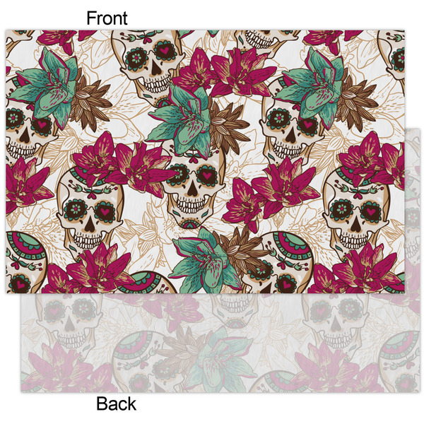 Sugar Skulls & Flowers Tissue Paper - Heavyweight - XL - Front & Back