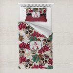 Sugar Skulls & Flowers Toddler Bedding w/ Name and Initial