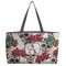 Sugar Skulls & Flowers Beach Totes Bag - w/ Black Handles (Personalized)