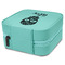 Sugar Skulls & Flowers Travel Jewelry Boxes - Leather - Teal - View from Rear