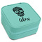 Sugar Skulls & Flowers Travel Jewelry Boxes - Leatherette - Teal - Angled View