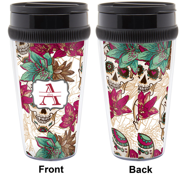 Sugar Skulls & Flowers Travel Mug Approval (Personalized)