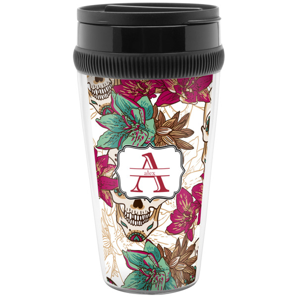 Sugar Skulls & Flowers Travel Mug (Personalized)