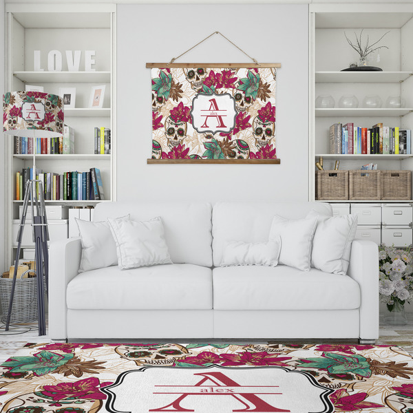 Sugar Skulls & Flowers Wall Hanging Tapestry - IN CONTEXT