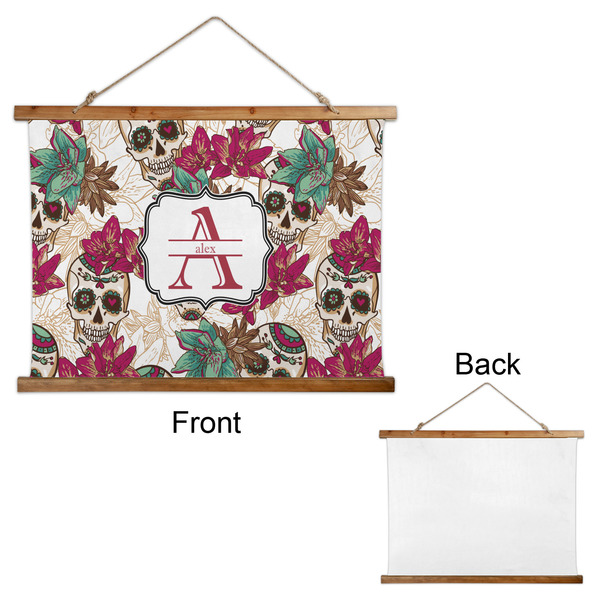 Sugar Skulls & Flowers Wall Hanging Tapestry - Landscape - APPROVAL