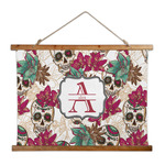 Sugar Skulls & Flowers Wall Hanging Tapestry - Wide (Personalized)