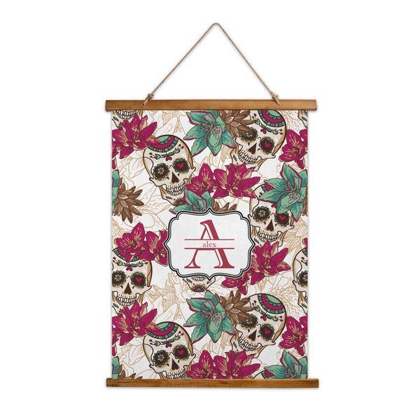 Custom Sugar Skulls & Flowers Wall Hanging Tapestry (Personalized)