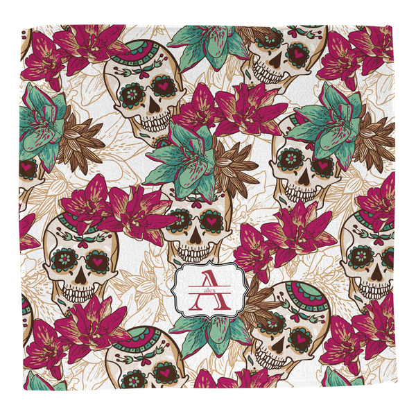 Sugar Skulls & Flowers Washcloth - Front - No Soap