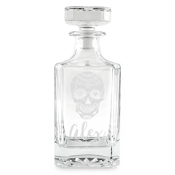 Sugar Skulls & Flowers Whiskey Decanter - 26oz Square - APPROVAL