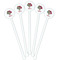 Sugar Skulls & Flowers White Plastic 5.5" Stir Stick - Fan View
