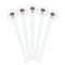 Sugar Skulls & Flowers White Plastic 7" Stir Stick - Round - Fan View
