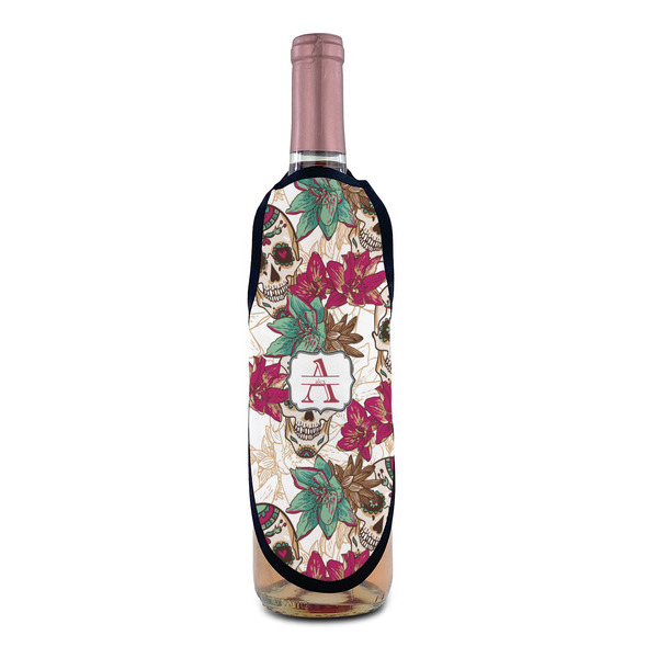 Sugar Skulls & Flowers Wine Bottle Apron - IN CONTEXT