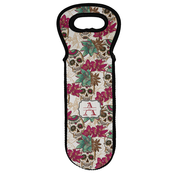Custom Sugar Skulls & Flowers Wine Tote Bag (Personalized)