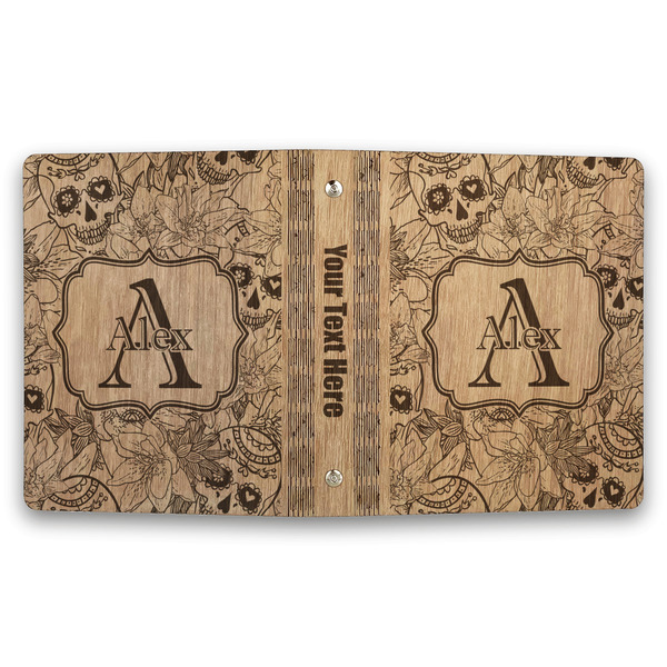 Sugar Skulls & Flowers Wood 3-Ring Binders - 1" Half-Letter - Approval