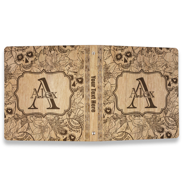 Sugar Skulls & Flowers Wood 3-Ring Binders - 1" Letter - Approval