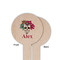Sugar Skulls & Flowers Wooden 6" Food Pick - Round - Single Sided - Front & Back