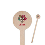 Sugar Skulls & Flowers Round Wooden Stir Sticks (Personalized)