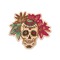 Sugar Skulls & Flowers Wooden Sticker - Main