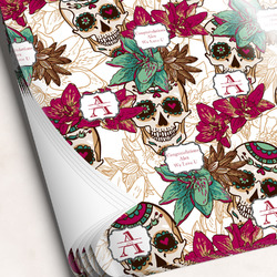 Sugar Skulls & Flowers Wrapping Paper Sheets (Personalized)