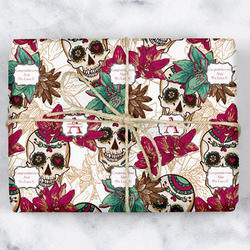Sugar Skulls & Flowers Wrapping Paper (Personalized)