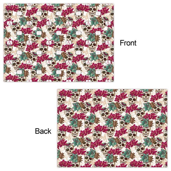 Sugar Skulls & Flowers Wrapping Paper Sheet - Double Sided - Front & Back