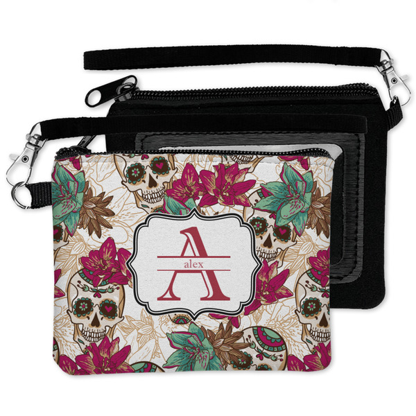 Sugar Skulls & Flowers Wristlet ID Cases - MAIN