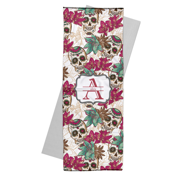 Custom Sugar Skulls & Flowers Yoga Mat Towel (Personalized)