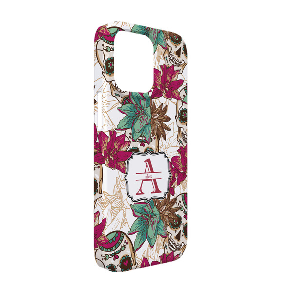 Custom Sugar Skulls & Flowers iPhone Case - Plastic - iPhone 13 Pro (Personalized)