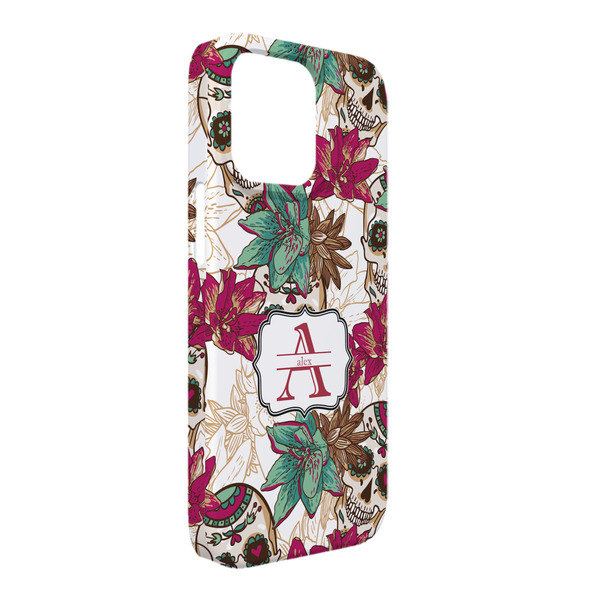 Custom Sugar Skulls & Flowers iPhone Case - Plastic - iPhone 13 Pro Max (Personalized)