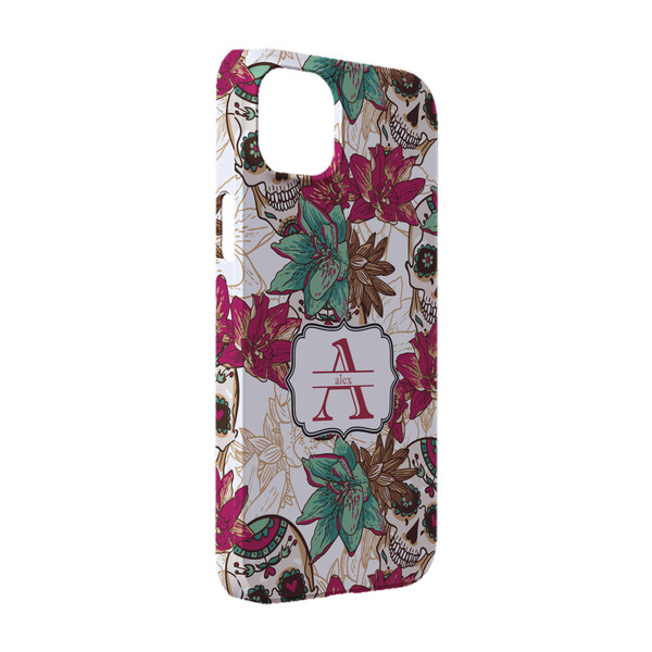 Custom Sugar Skulls & Flowers iPhone Case - Plastic - iPhone 14 (Personalized)