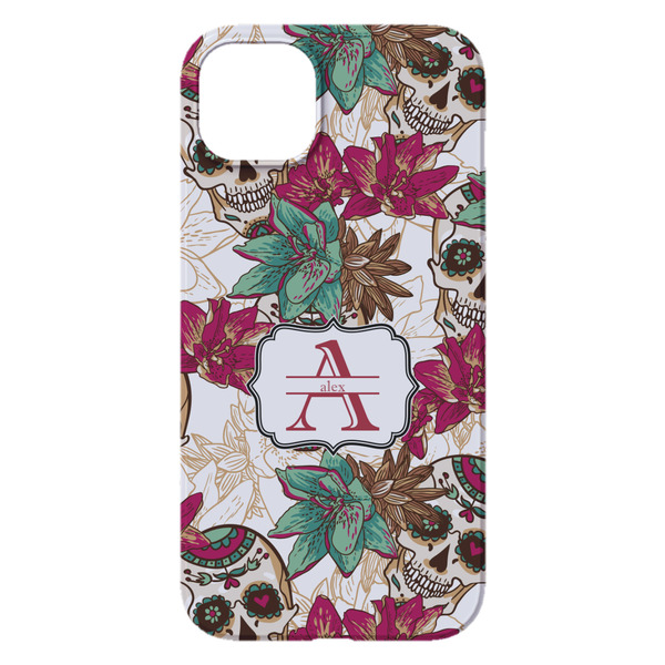 Sugar Skulls & Flowers iPhone 14 Plus Case - Back