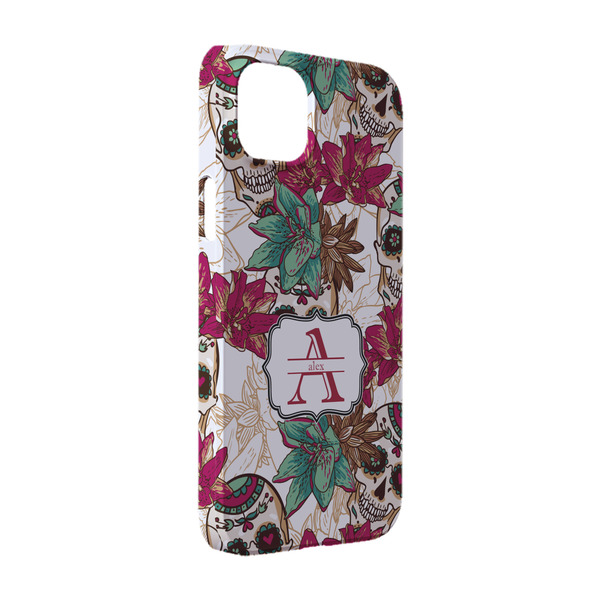 Custom Sugar Skulls & Flowers iPhone Case - Plastic - iPhone 14 Pro (Personalized)