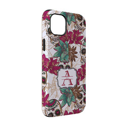 Sugar Skulls & Flowers iPhone Case - Rubber Lined - iPhone 14 Pro (Personalized)