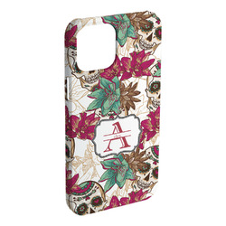 Sugar Skulls & Flowers iPhone Case - Plastic - iPhone 15 Plus (Personalized)