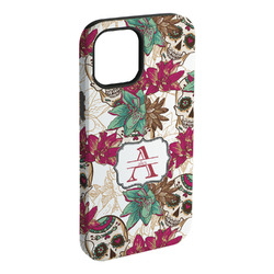 Sugar Skulls & Flowers iPhone Case - Rubber Lined - iPhone 15 Plus (Personalized)