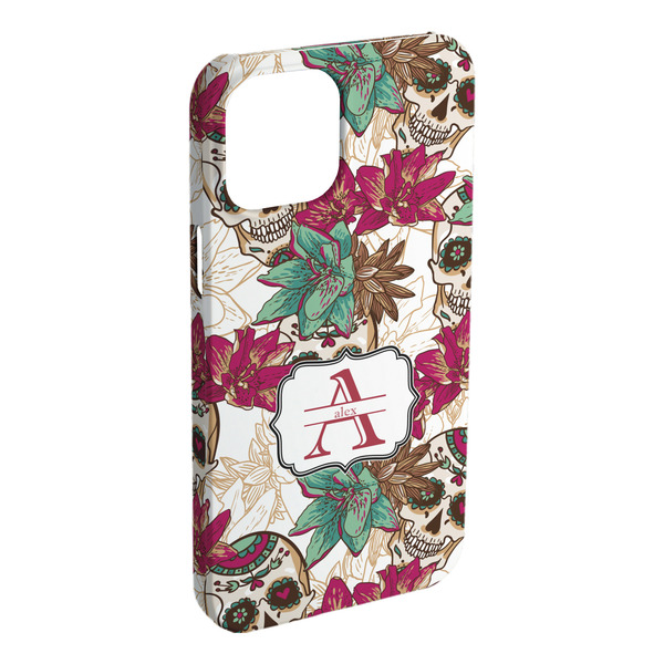 Custom Sugar Skulls & Flowers iPhone Case - Plastic - iPhone 15 Pro Max (Personalized)