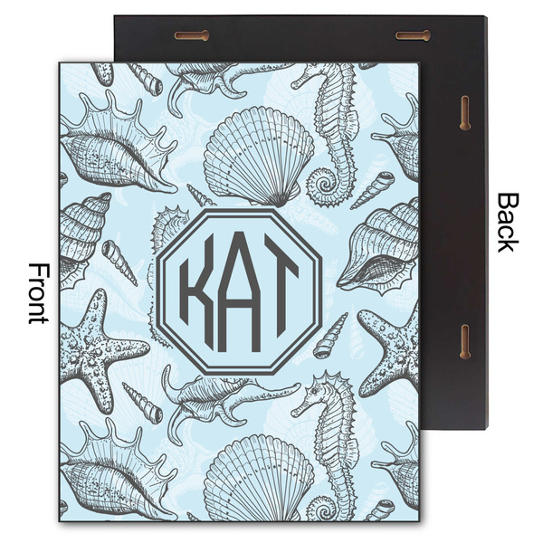 Sea-blue Seashells 11x14 Wood Print - Front & Back View