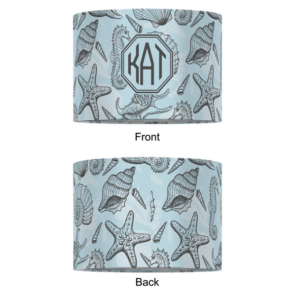 Sea-blue Seashells 12" Drum Lampshade - APPROVAL (Fabric)