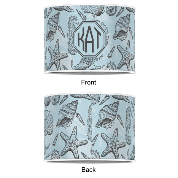 Sea-blue Seashells 12" Drum Lampshade - APPROVAL (Poly Film)